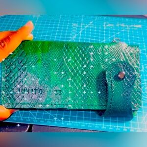 Python Embossed Bikers Wallet with Chain.